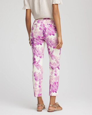 Brigitte™ Floral Pull-On Slim Cropped Pants click to view larger image.