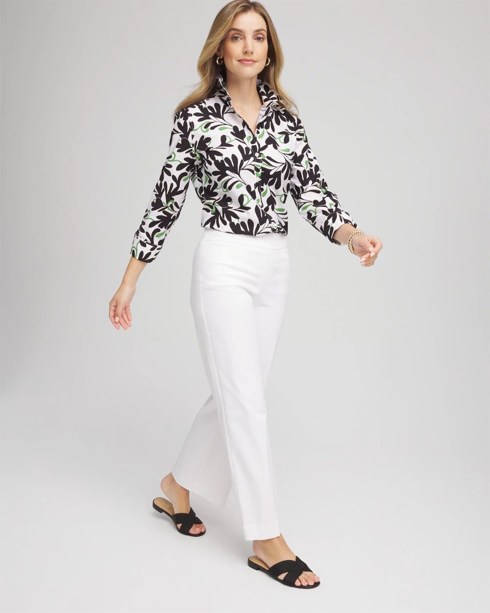 No Iron™ Abstract Floral Shirt click to view larger image.