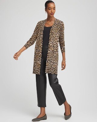 Ella Animal-Print Cardigan Sweater click to view larger image.