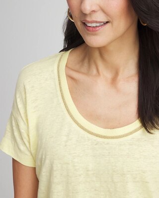 Sweater Trim Linen Tee click to view larger image.