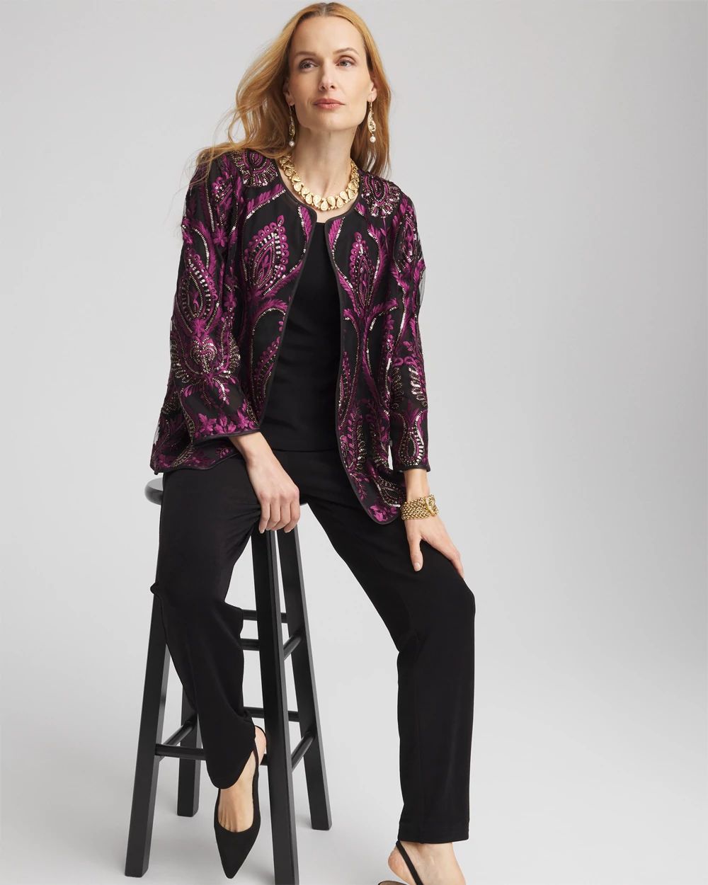 Travelers™ Collection Mesh Embroidered Jacket click to view larger image.