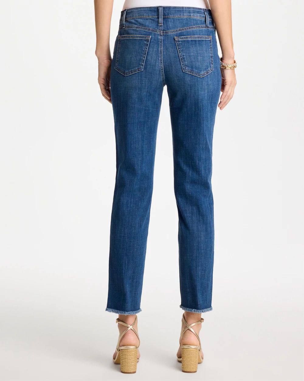 Girlfriend Slim Frayed Ankle Jeans