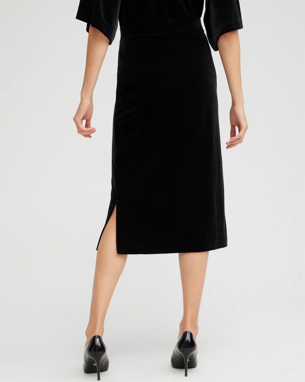 Travelers™ Velvet Midi Skirt click to view larger image.