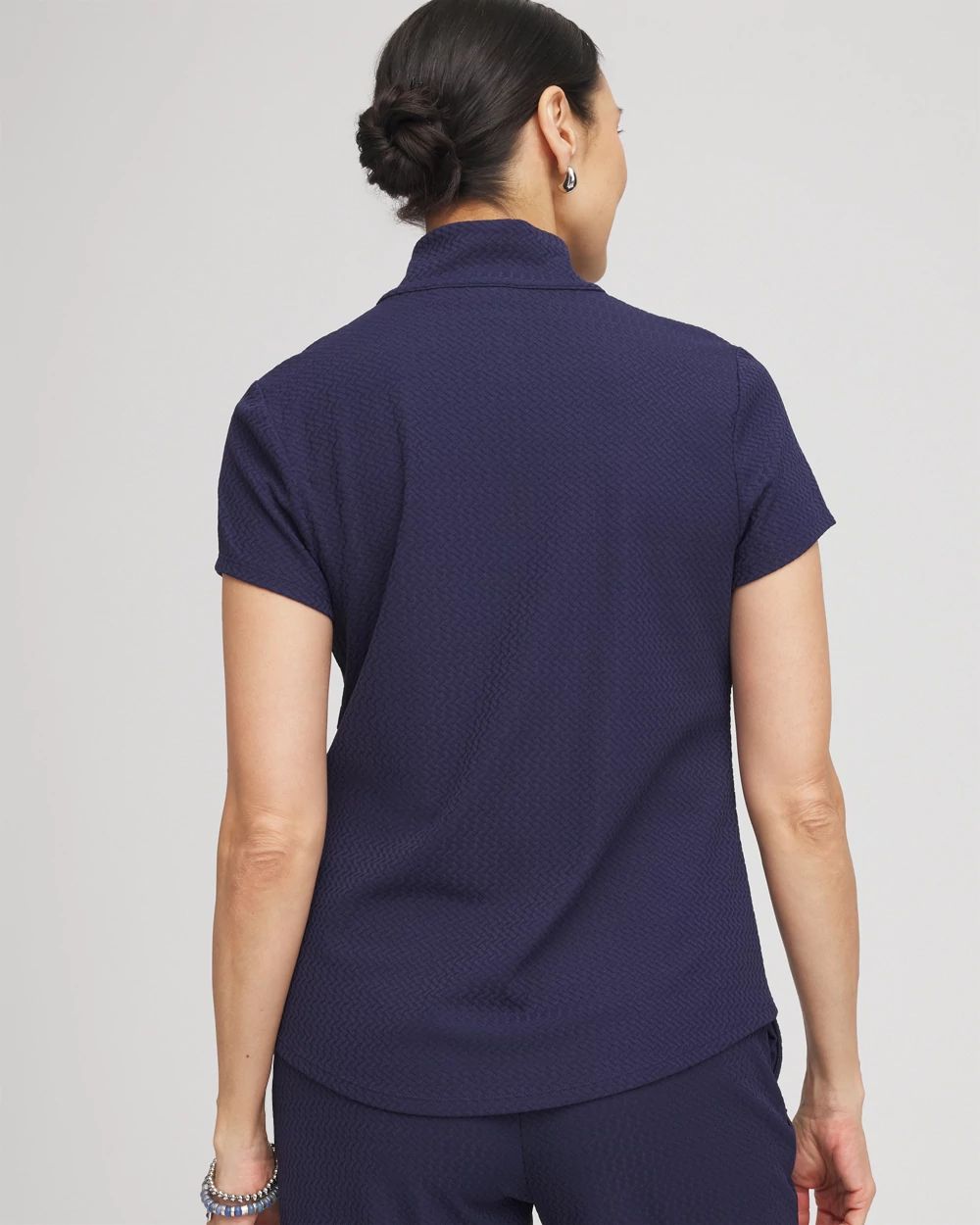 Zenergy® UPF Jacquard Textured Collared Tee