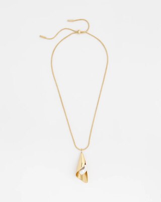 Adjustable Pearl Pendant Necklace