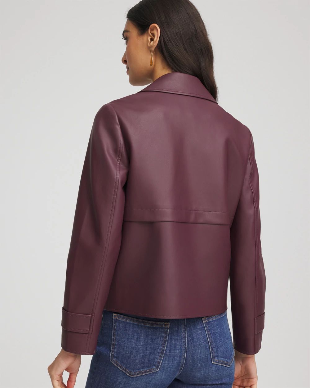 Faux Leather Trench Coat click to view larger image.