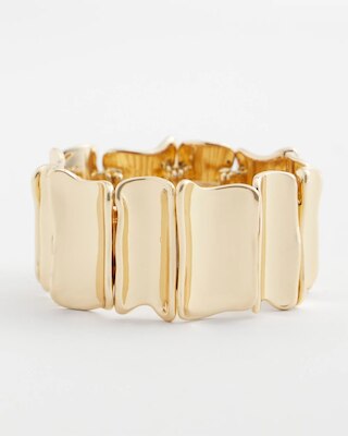 Gold Wavy Stretch Cuff click to view larger image.