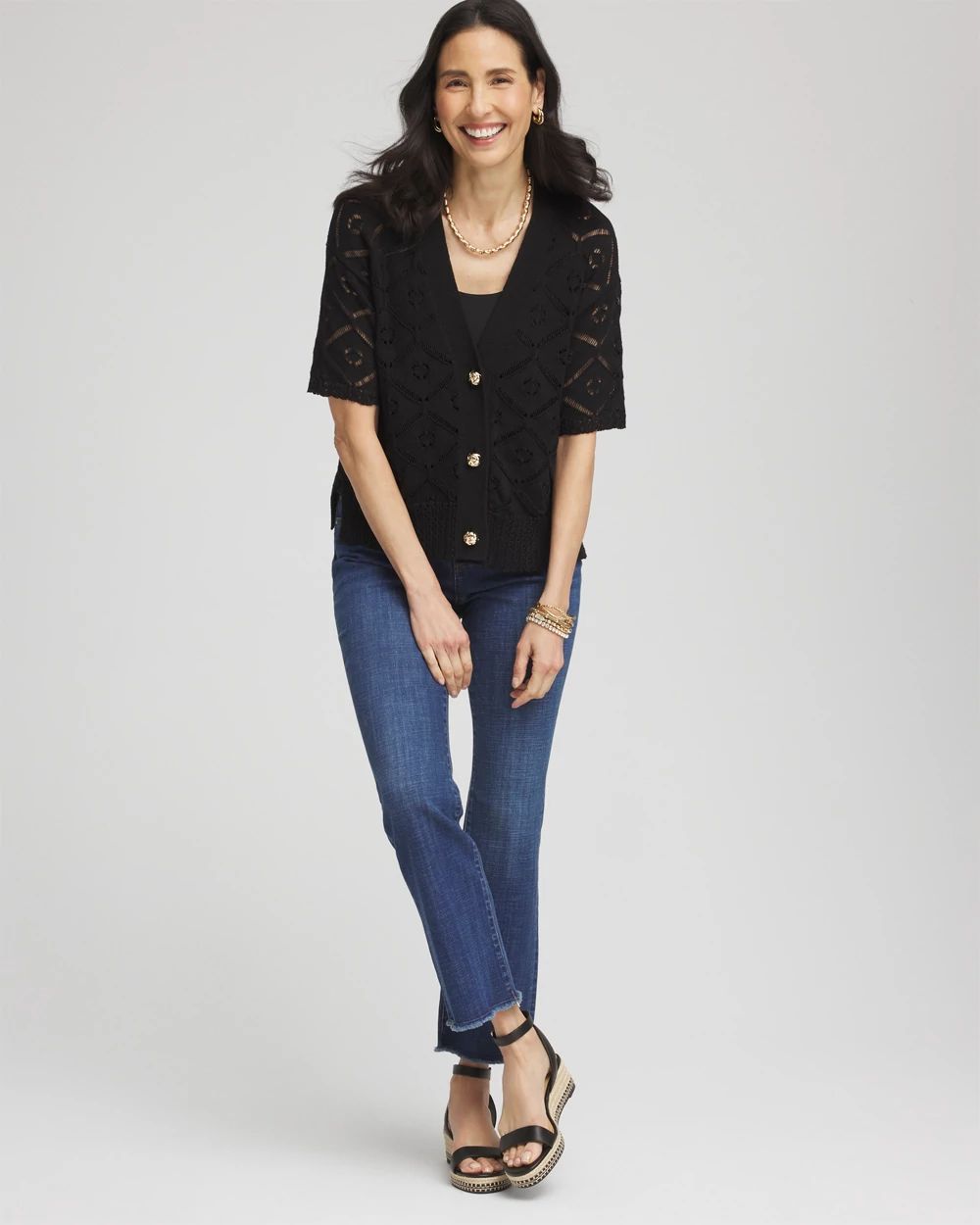 Short Button-down Cardigan click to view larger image.