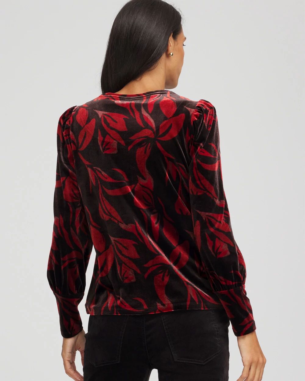 Velvet Rose Banded-Cuff Top