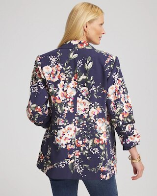 Floral Ruched Sleeve Blazer click to view larger image.