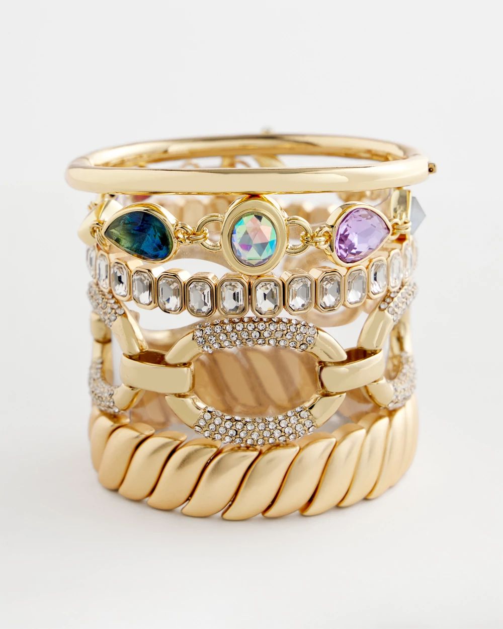 Large Pave Link Toggle Bracelet