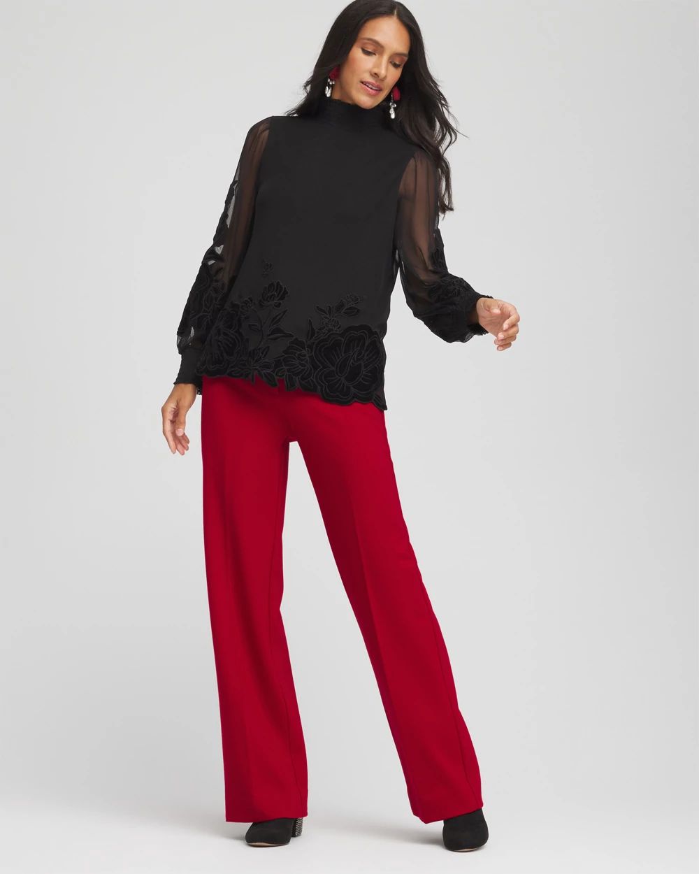 Emme Wide-Leg Trouser Ponte Pants
