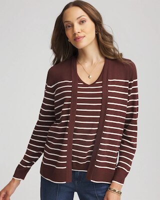 Ella Striped Long-Sleeve Cardigan