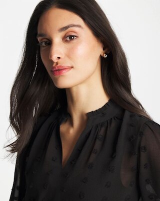 3D Dot Jacquard Chiffon Blouse click to view larger image.