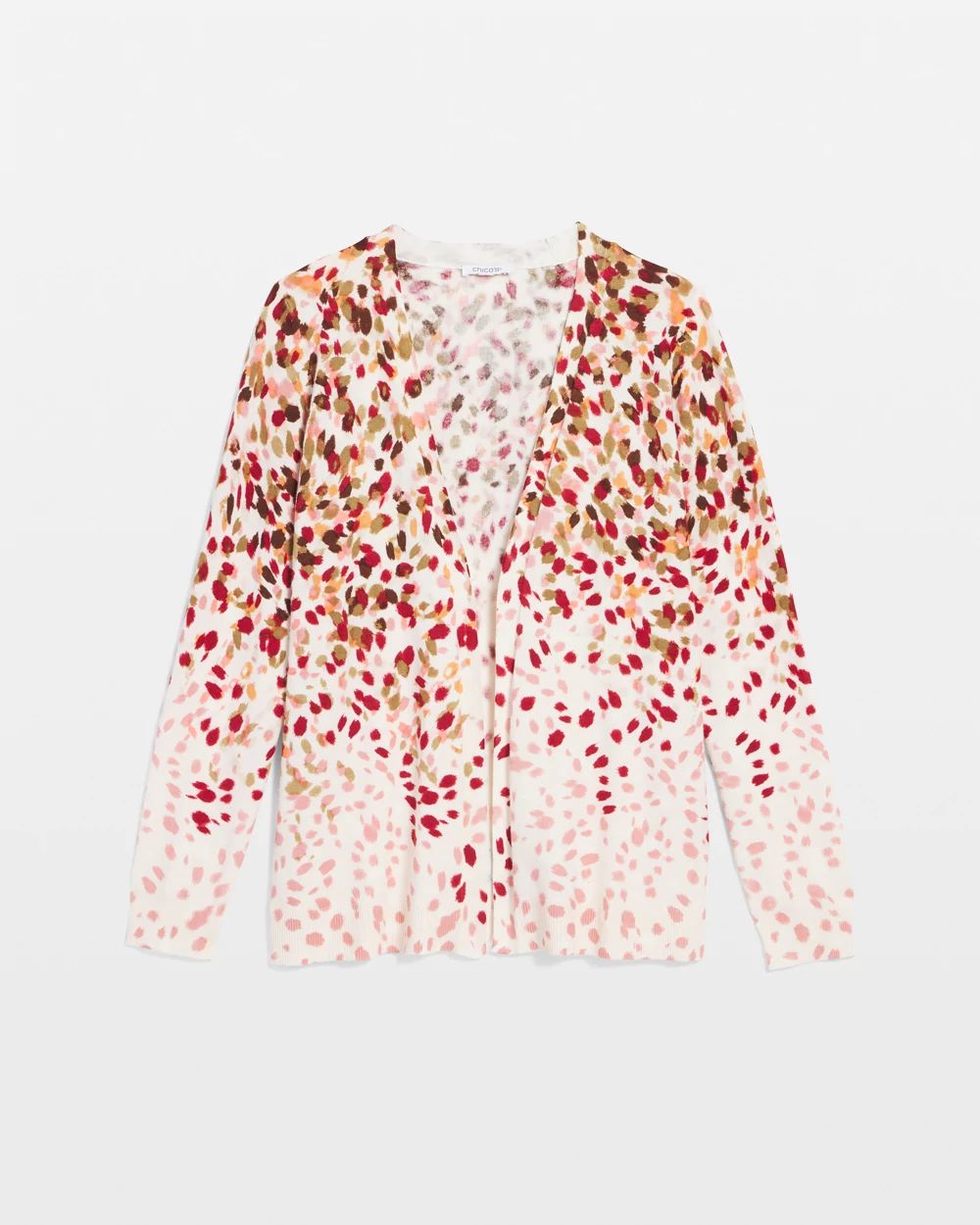 Ombré Printed V-Neck Cardigan click to view larger image.