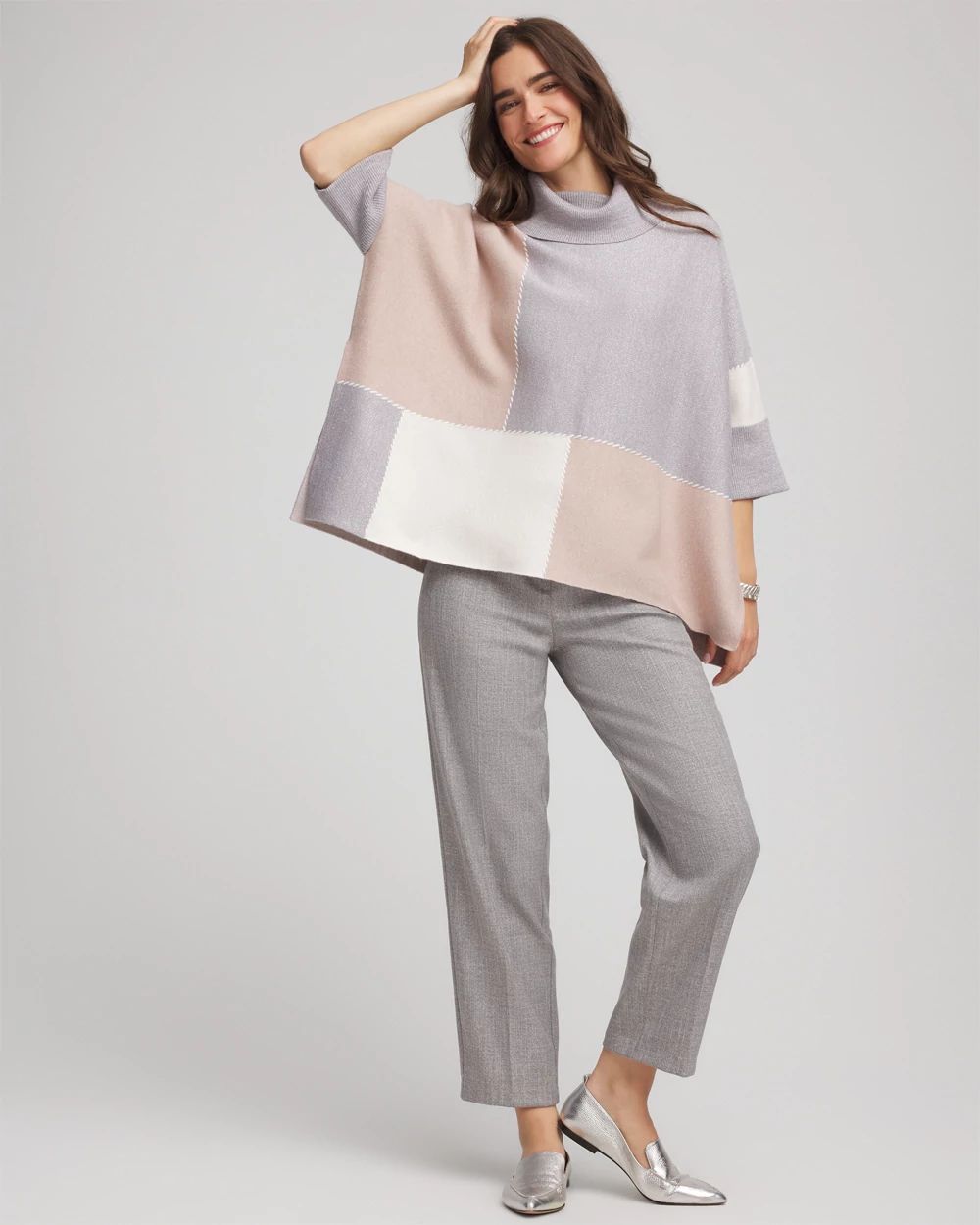 Quilted Chic Cowlneck Poncho click to view larger image.