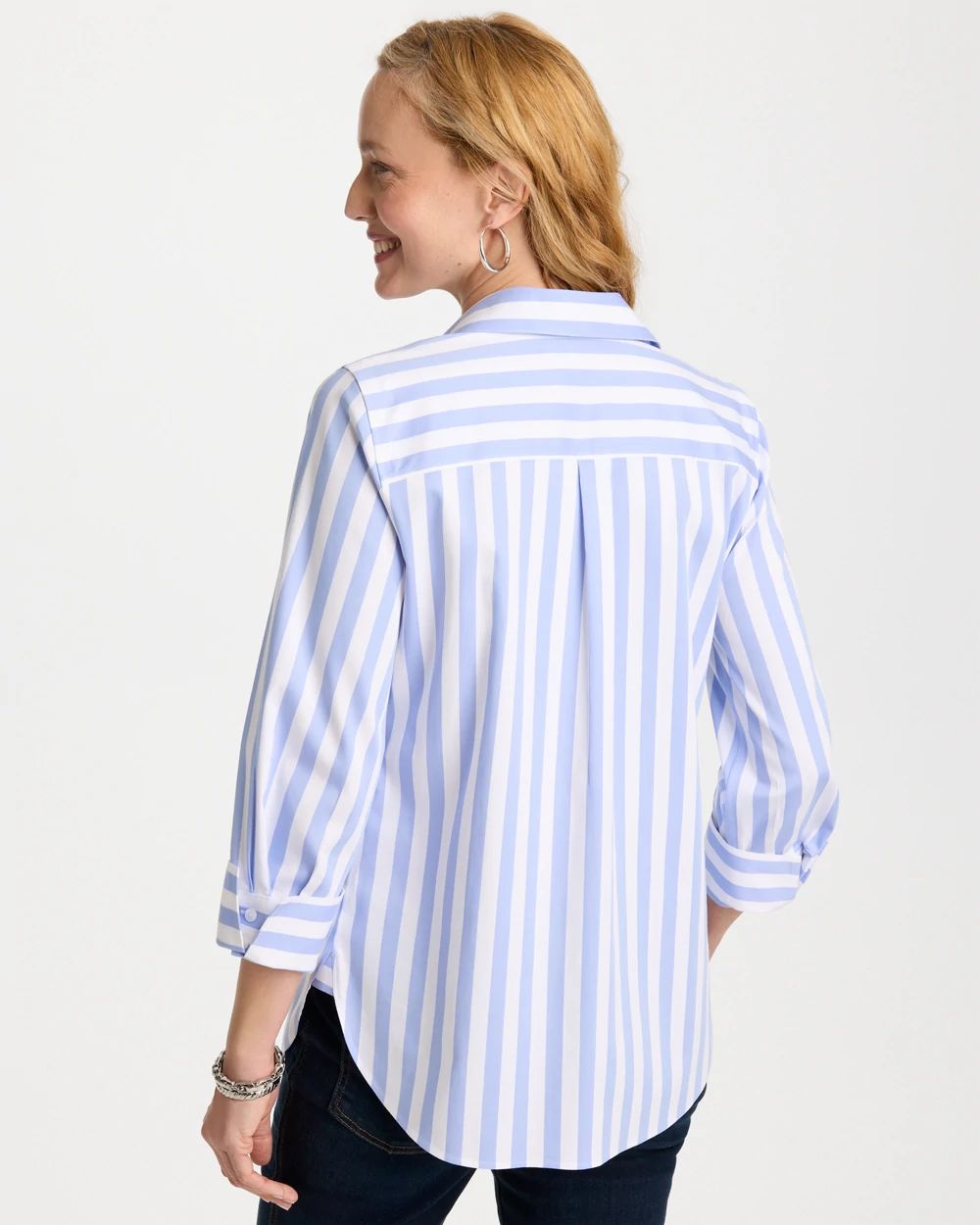No Iron™ Striped Stretch Shirt click to view larger image.