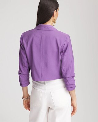 Cropped Ruched Sleeve Blazer click to view larger image.