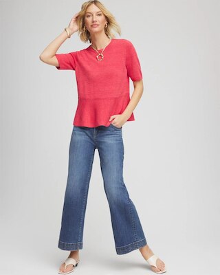 Pullover Peplum Sweater click to view larger image.