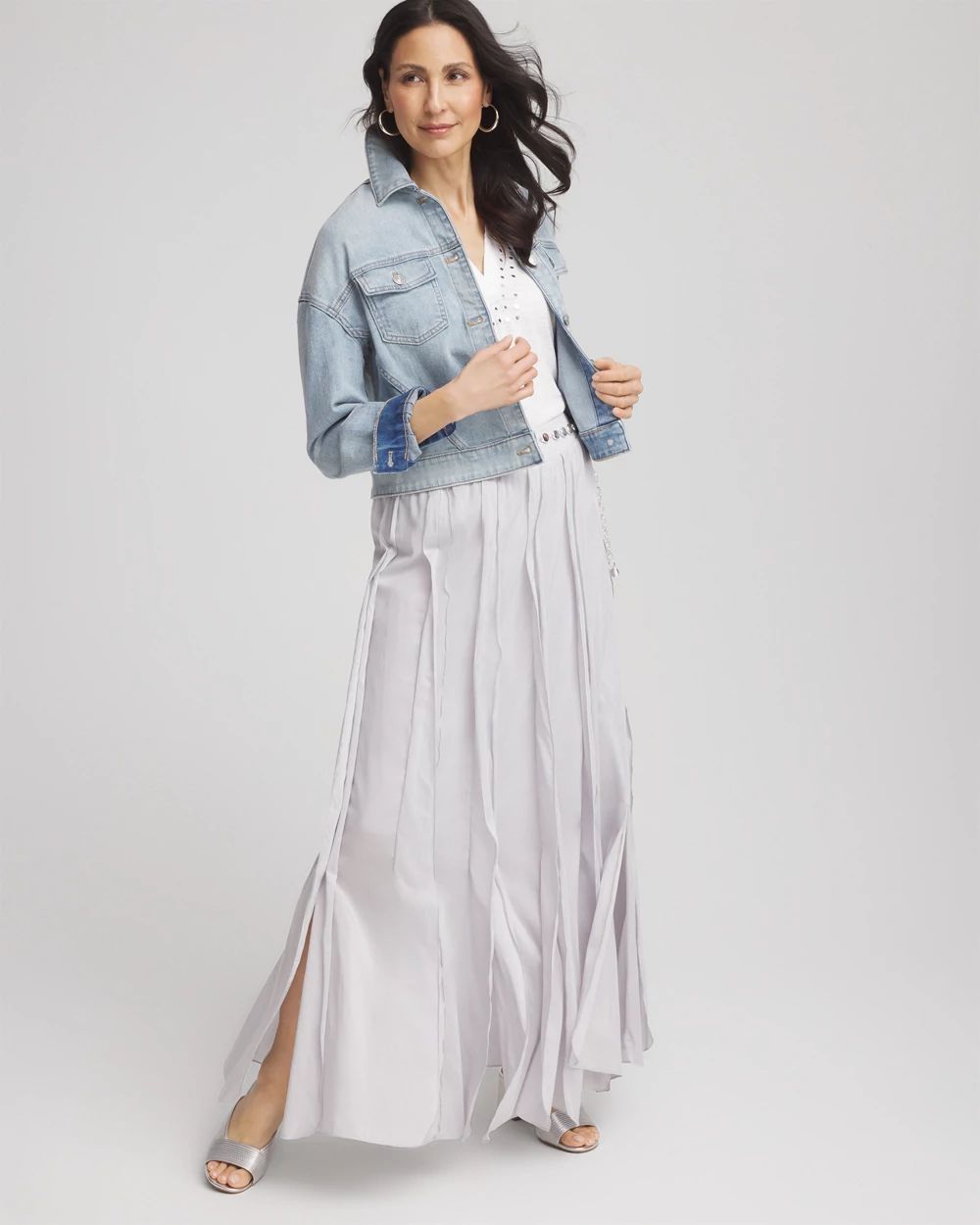 Cotton Silk Voile Maxi Skirt