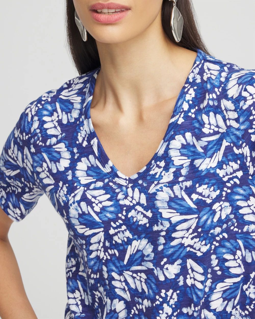 Butterfly Slub V-Neck Tee click to view larger image.