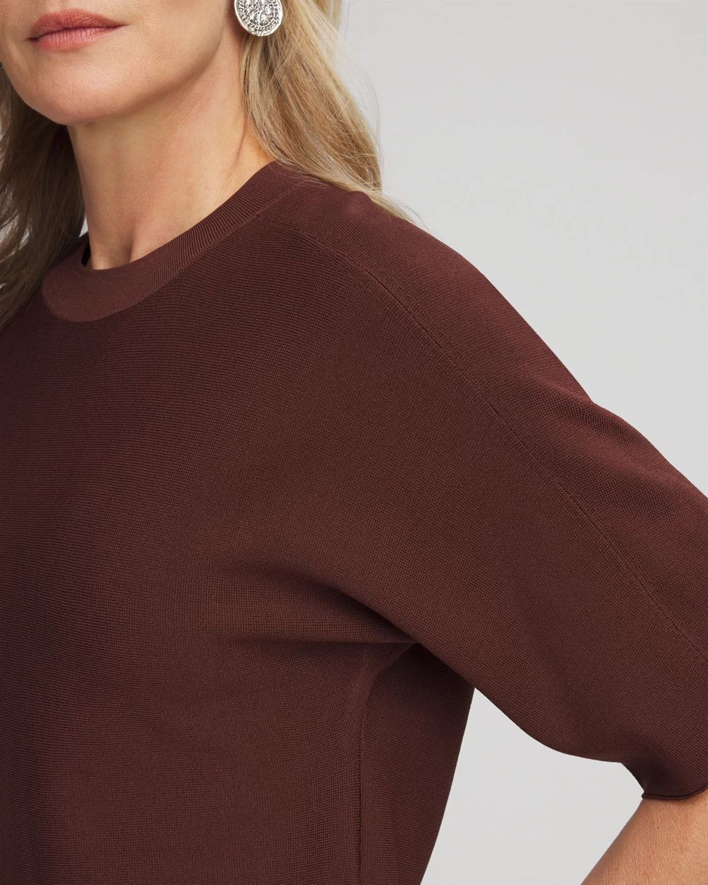 Dolman Sleeve Crew Neck Pullover Sweater