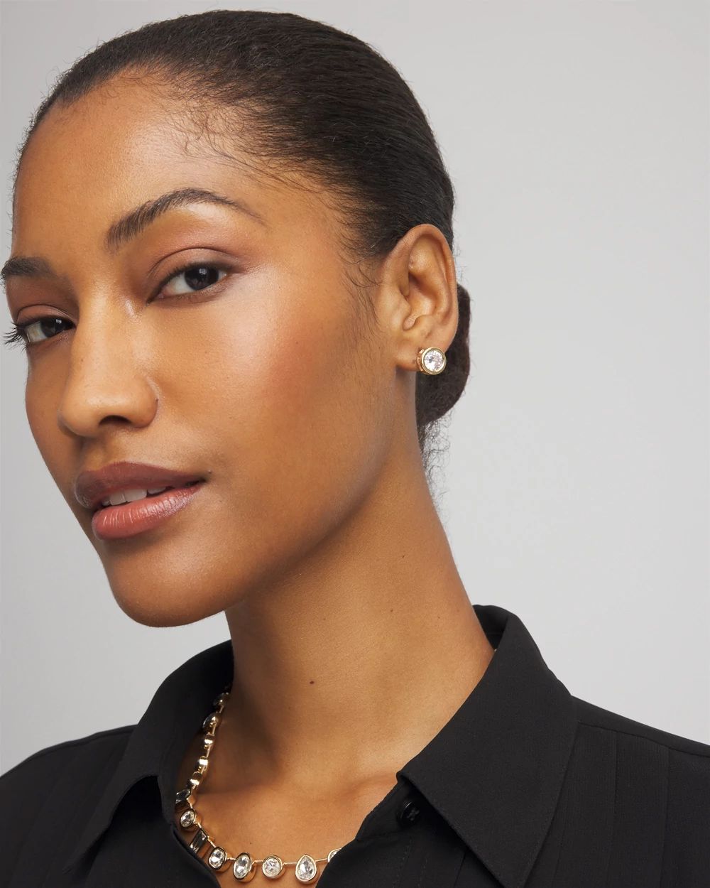 Goldtone Stud and Hoop Gift Set