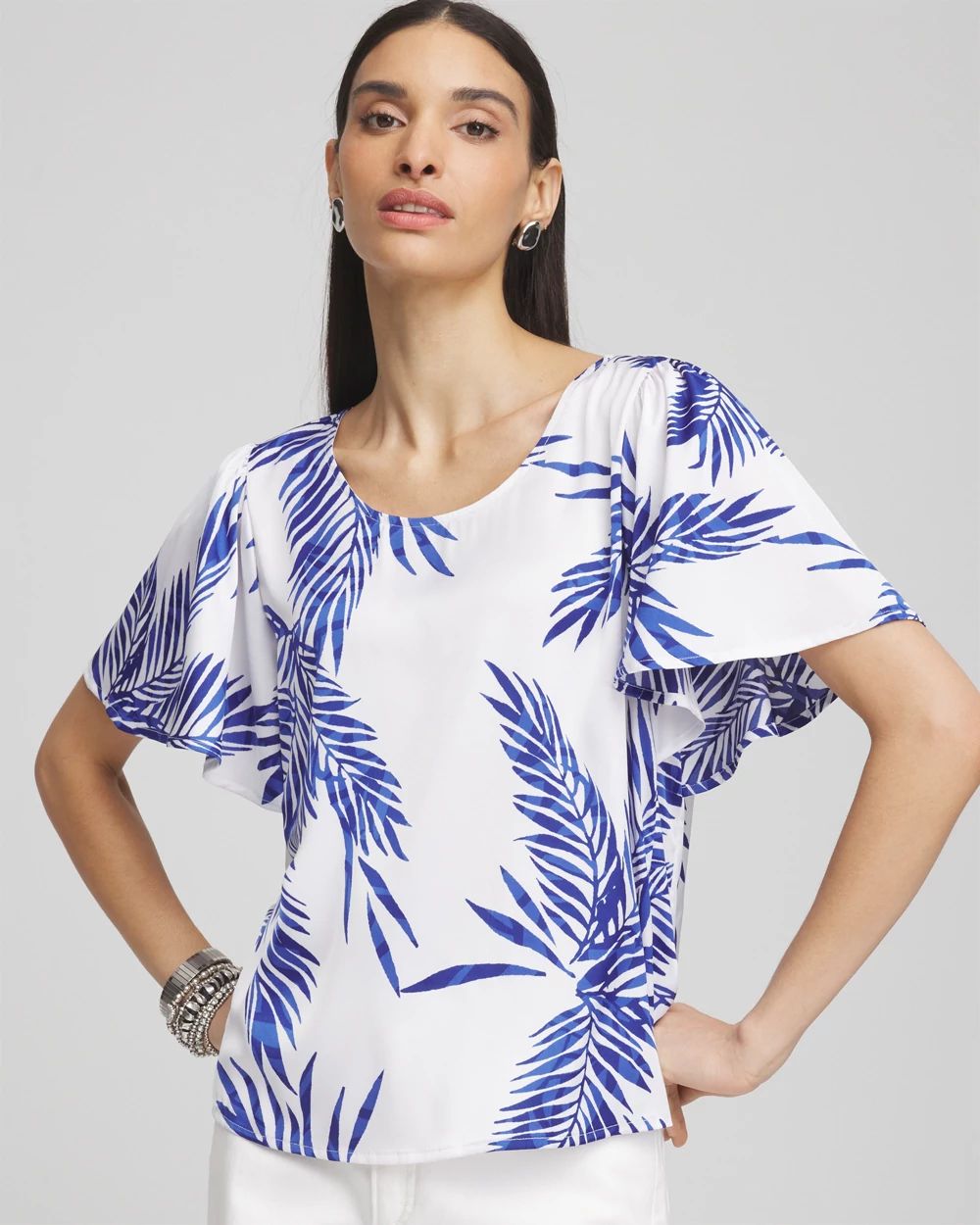 Flutter Sleeve Satin Top