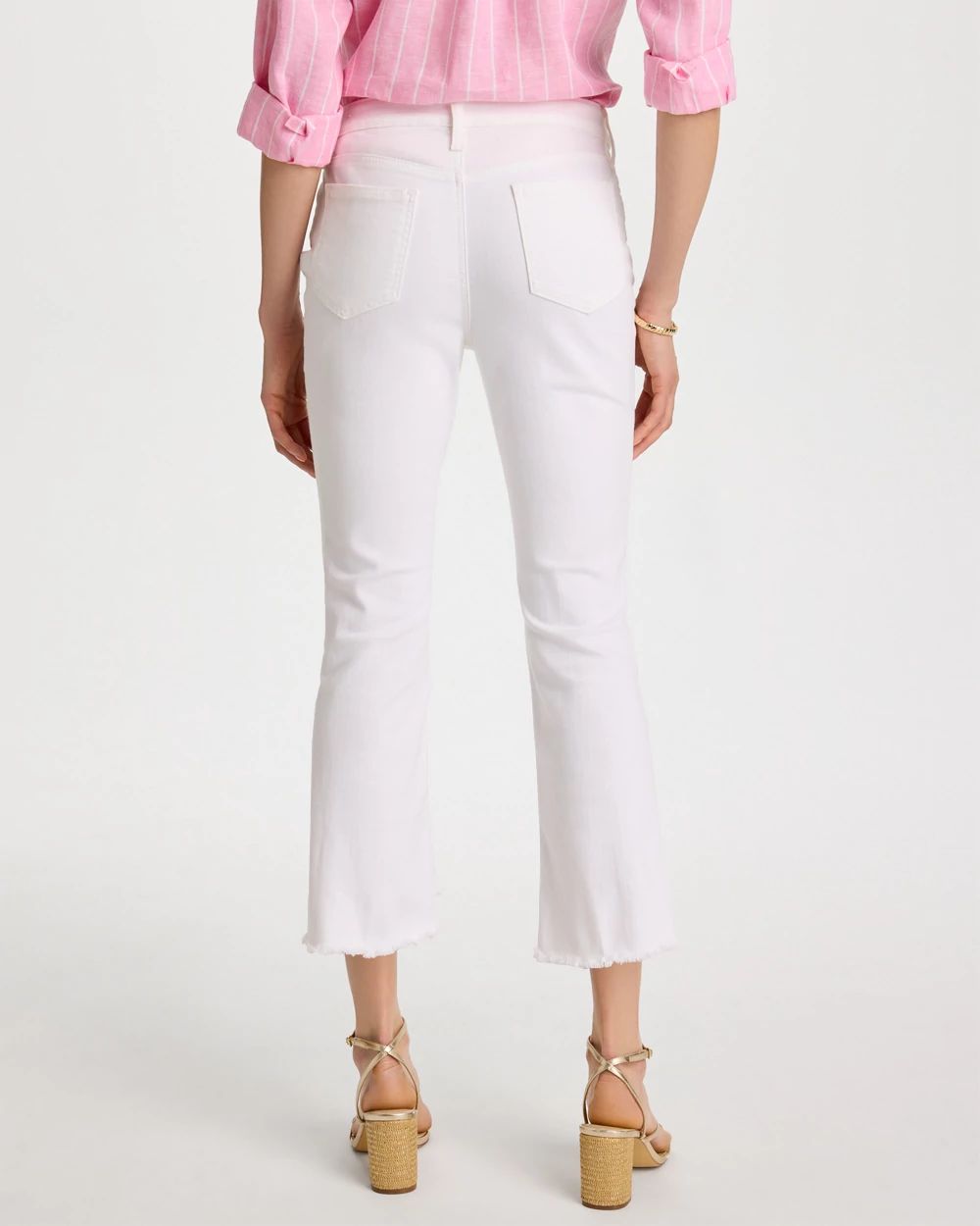 Petite No Stain Girlfriend Fray Hem Kick Flare Jeans