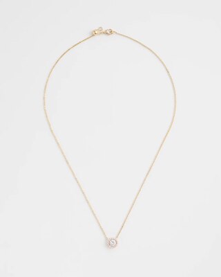 Gold Tone Drop Stone Necklace