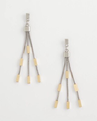 Mixed Metal Linear Earrings