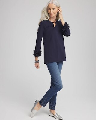 Ponte 3D Applique Floral Tunic click to view larger image.