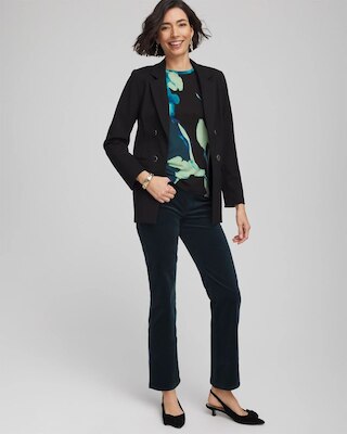 Velveteen Pull-On Flared Jeans click to view larger image.