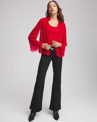 Pleated Georgette Blouse click to view larger image.