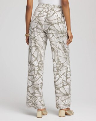Travelers™ Abstract Leaf Print Knit Wide-Leg Pants click to view larger image.