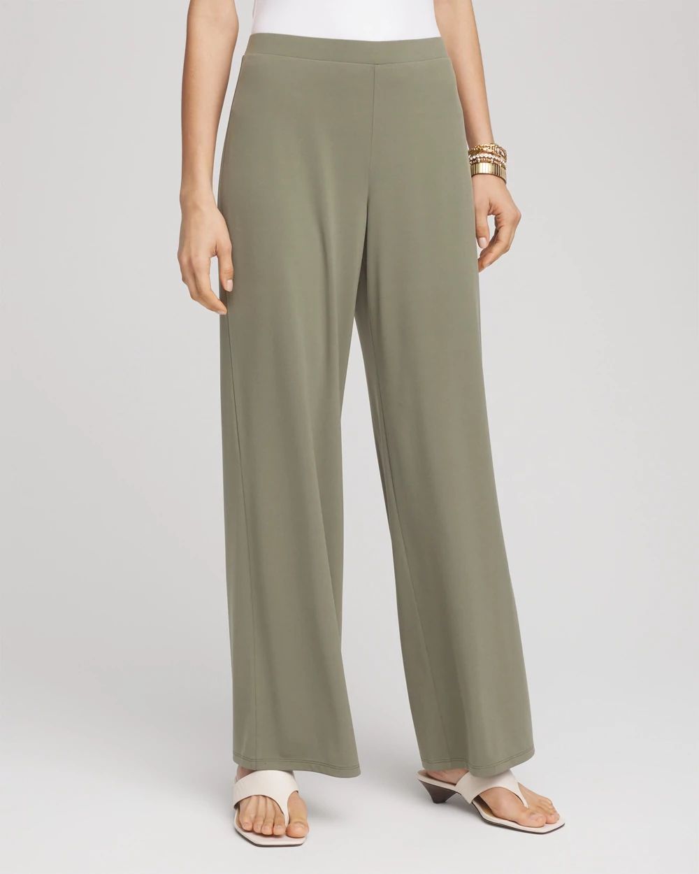Petite Travelers™ Knit Wide-Leg Pants