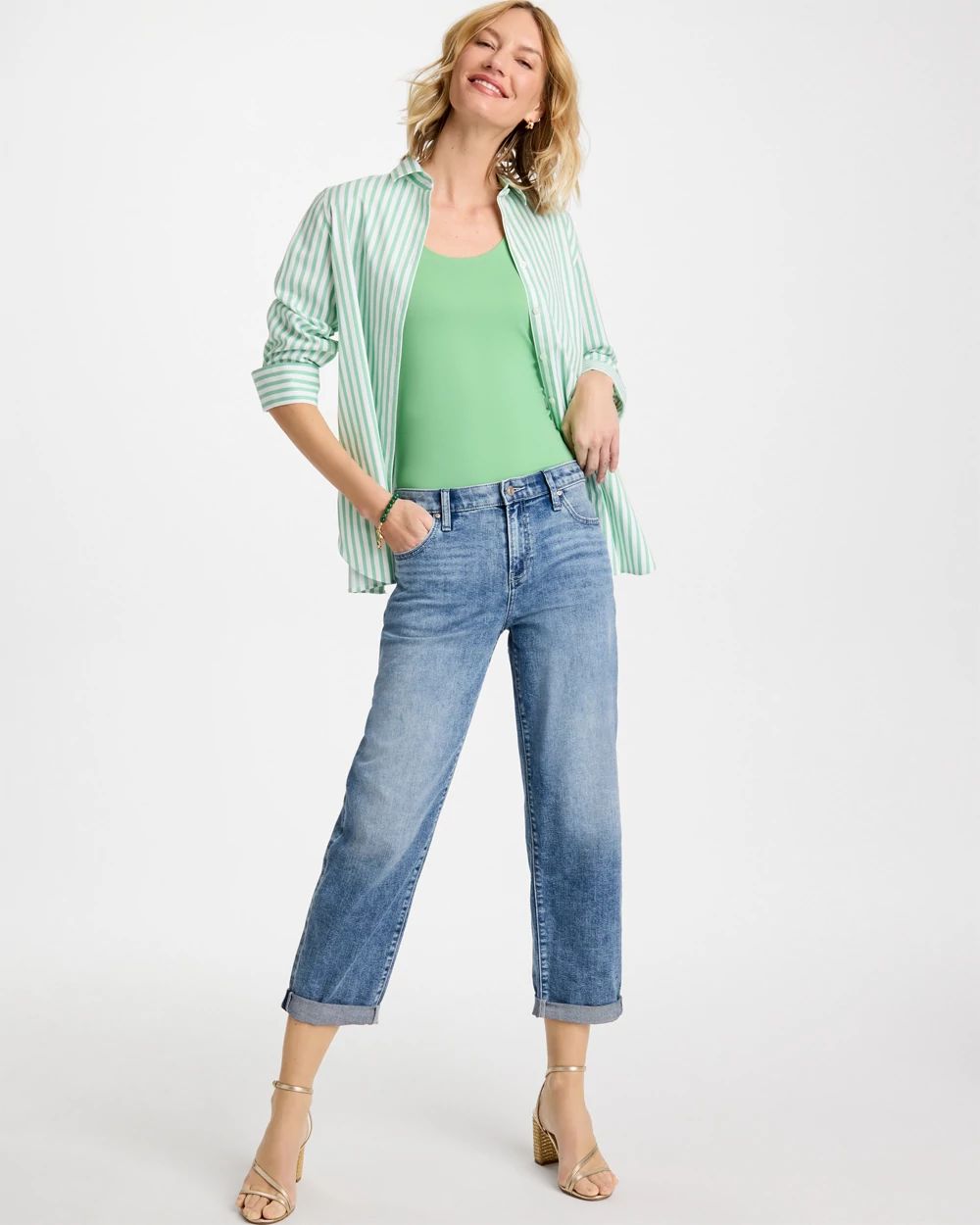 Cropped Boyfriend Jeans click to view larger image.