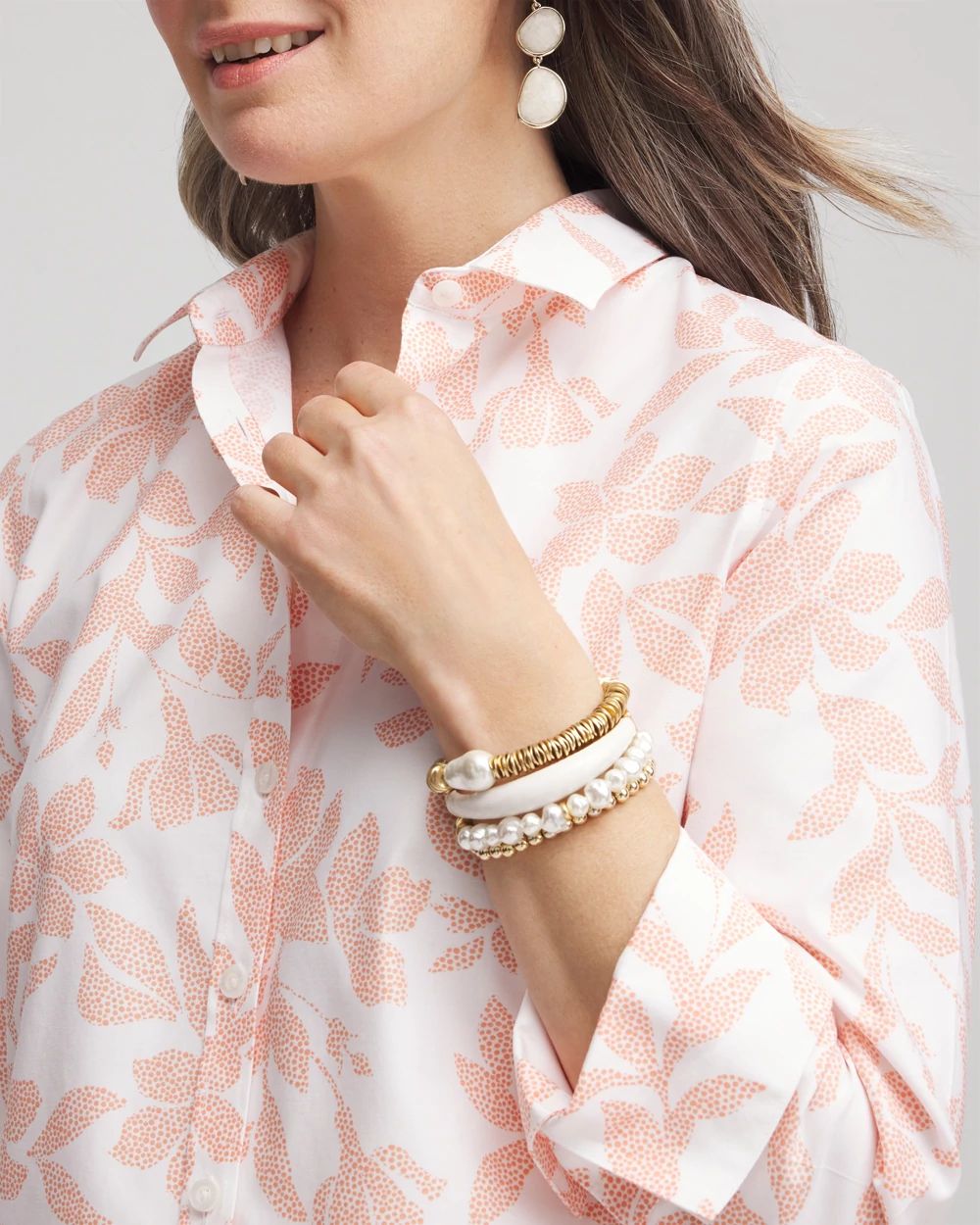 No Iron™ Floral Stretch Sateen Shirt