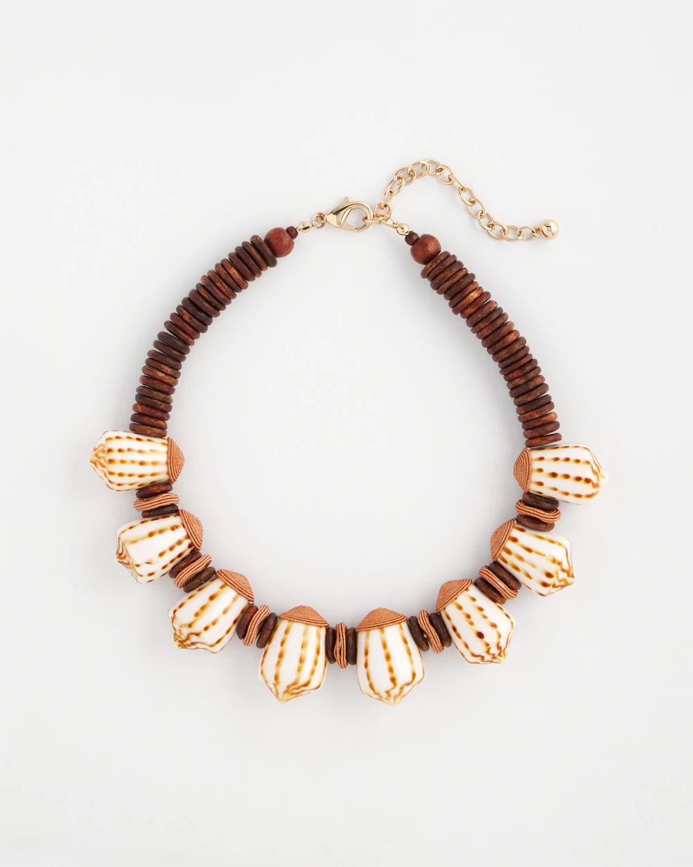 Shell & Wood Bib Necklace