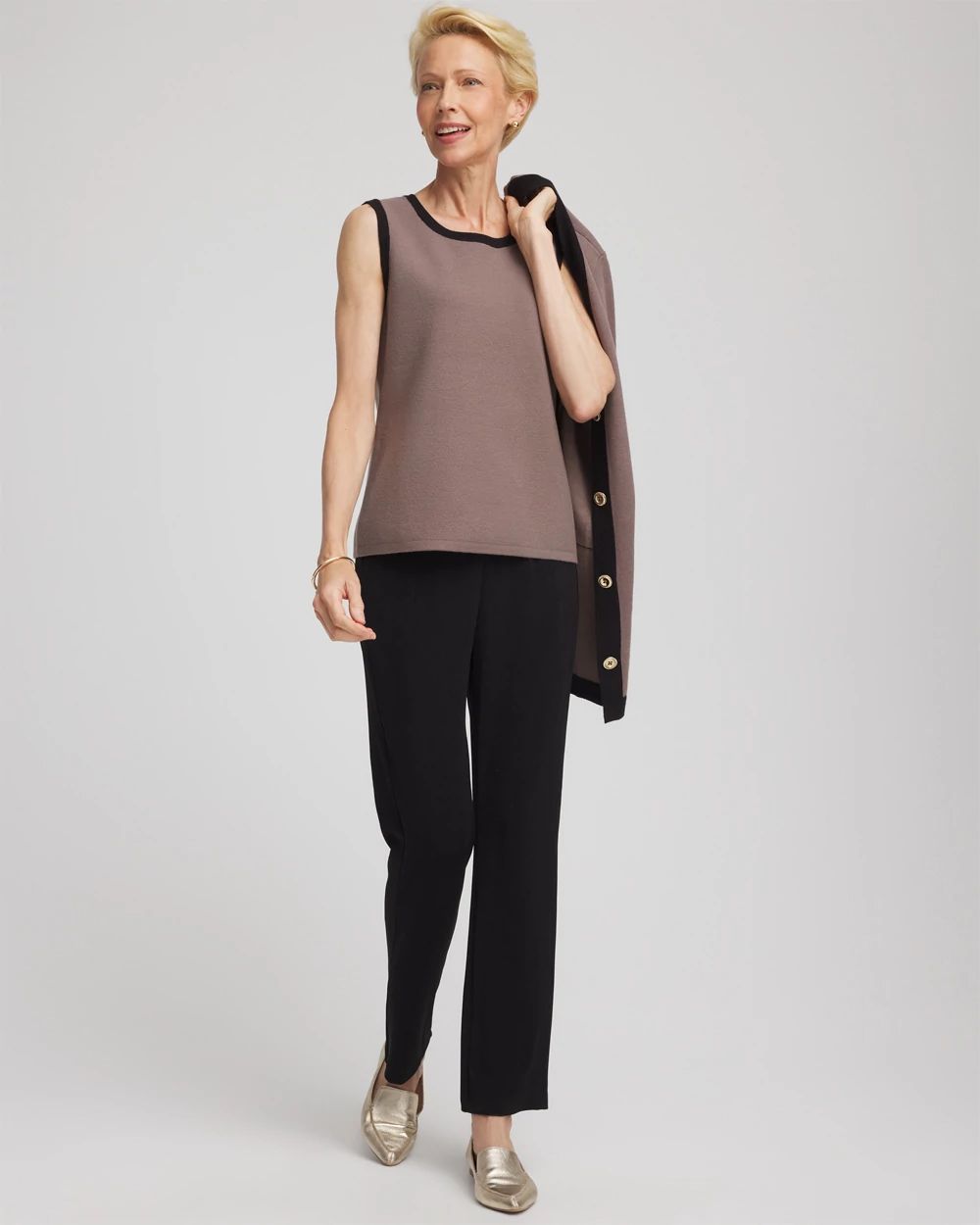 Travelers™ Tipped Sweater Tank click to view larger image.