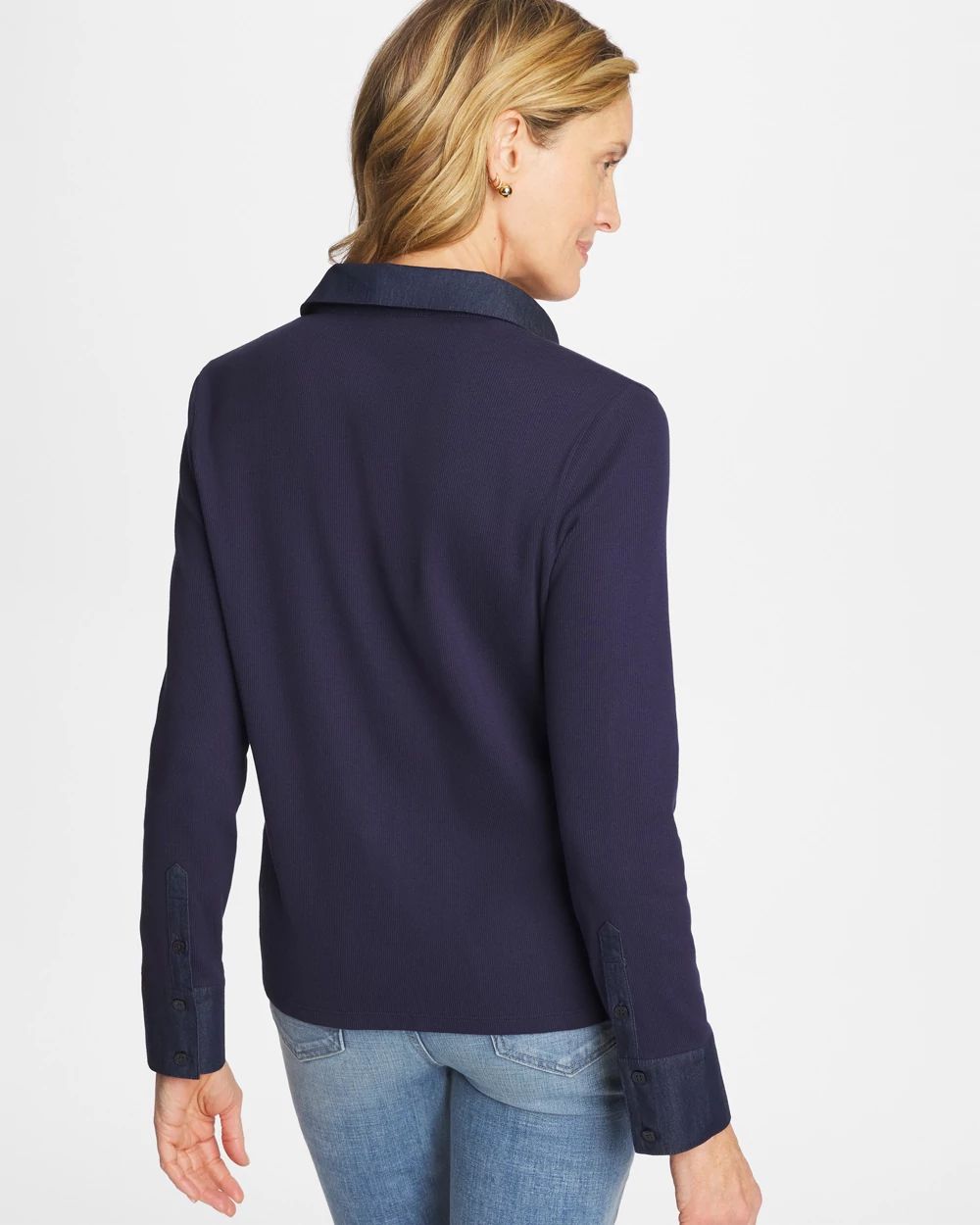 Collared Rib Mix Henley click to view larger image.