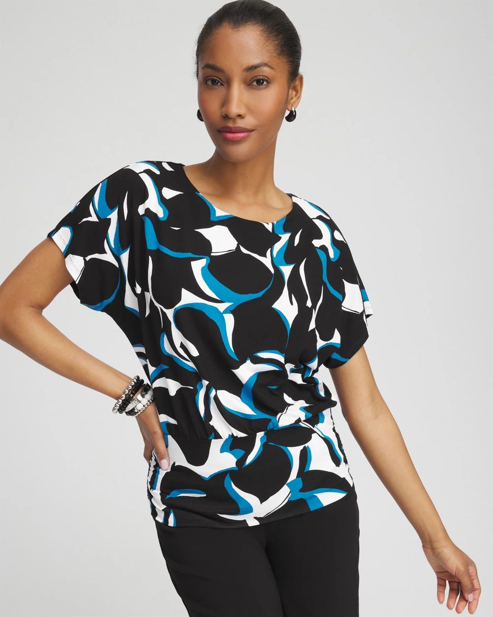 Touch of Cool™ Abstract Banded Hem Top