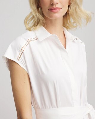 Poplin Circle Trim Maxi Shirtdress click to view larger image.