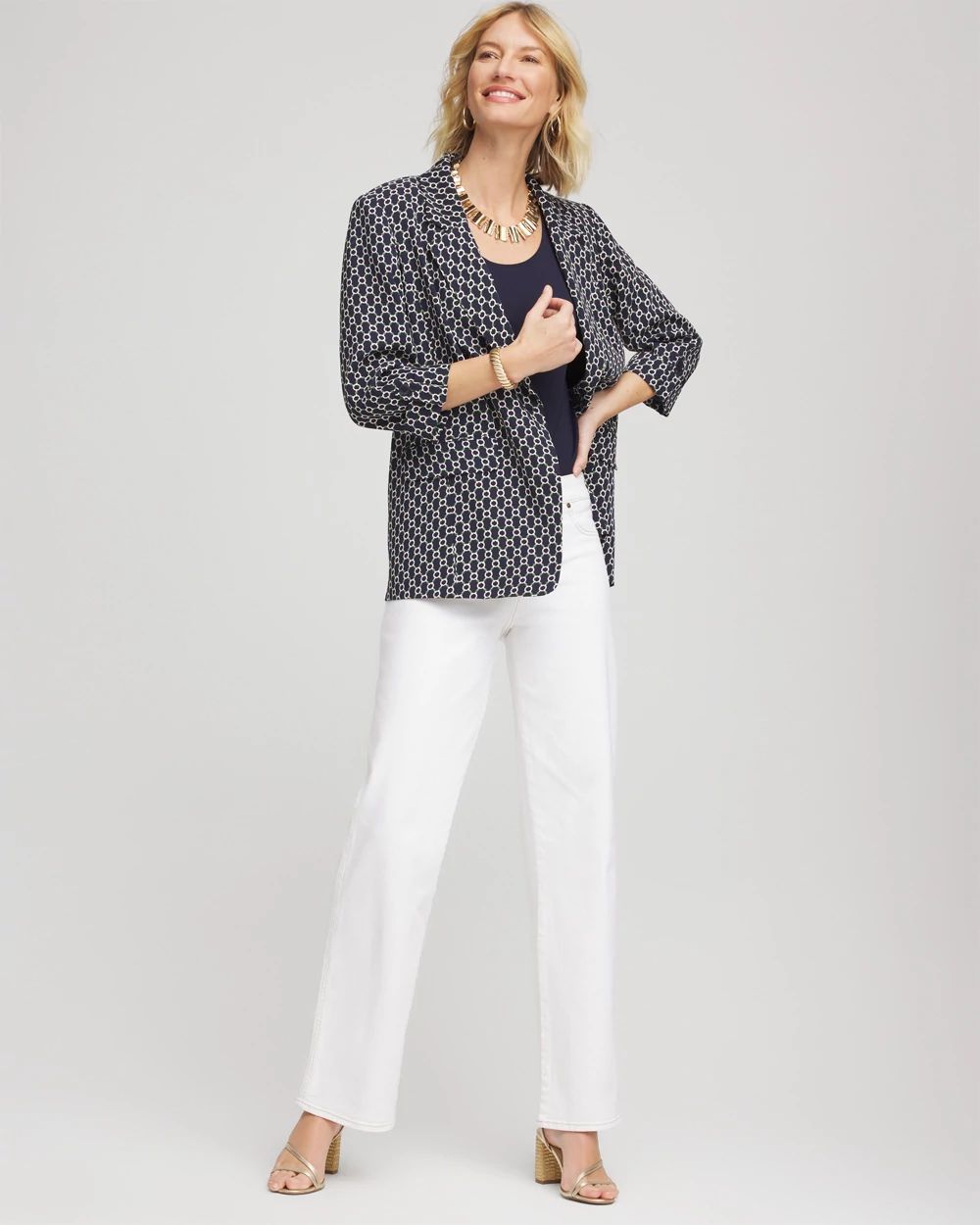 Printed Soft Crepe Blazer