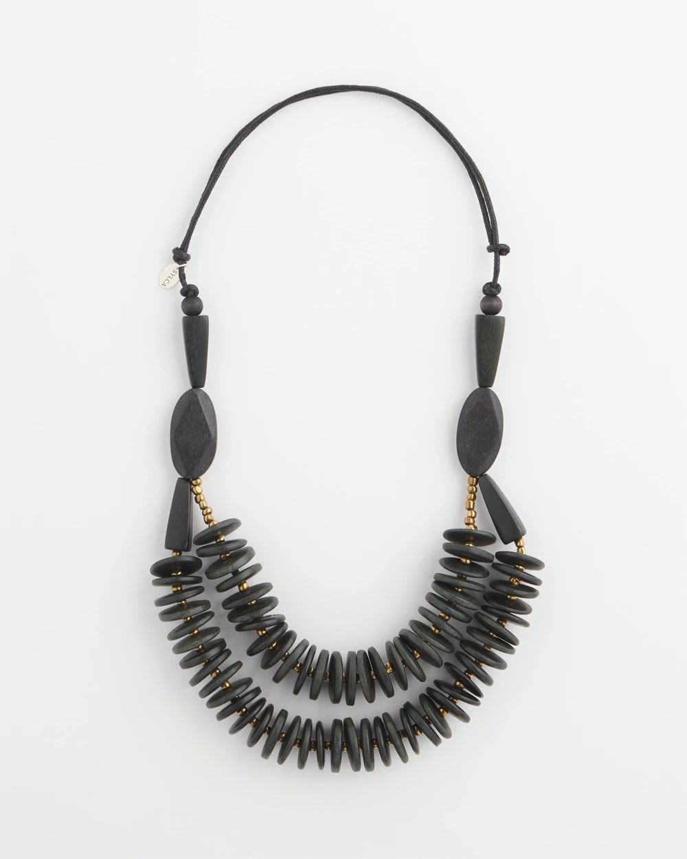 SYLCA® x Chico's Black Disk Bead Statement Necklace