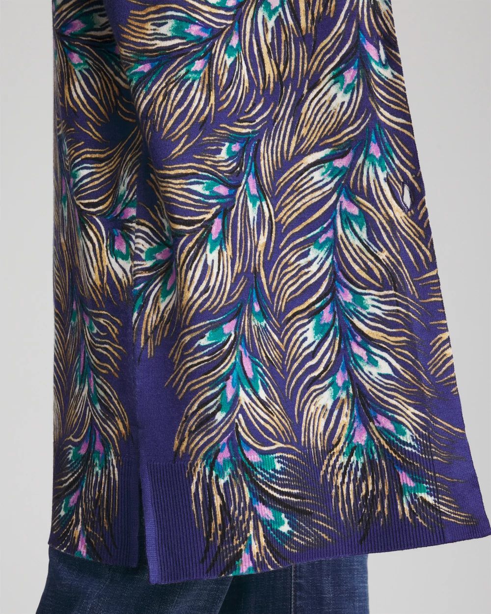 Ella Peacock-Print Cardigan Sweater click to view larger image.