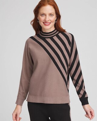 Zenergy® Luxe Cashmere Blend Striped Sweater