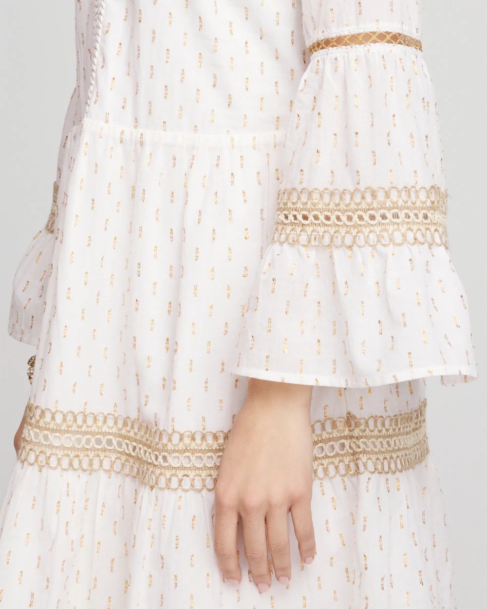 Crochet-Lace Trim Popover Dress click to view larger image.