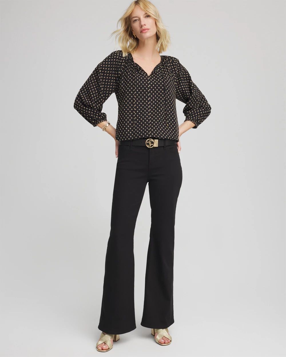 Floral Print Tie-Neck Top click to view larger image.