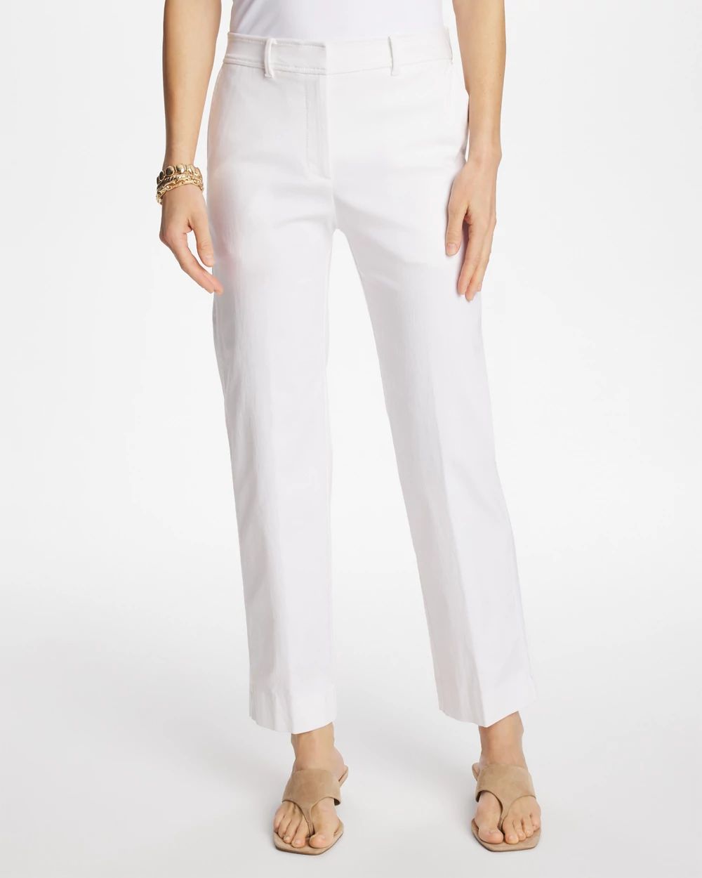 Emme Fly Front Straight Cropped Pants